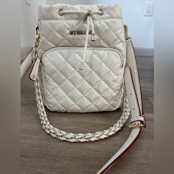 MZ Wallace Pearl Metallic Bucket Crossbody Shoulder Bag - Picture 1 of 11